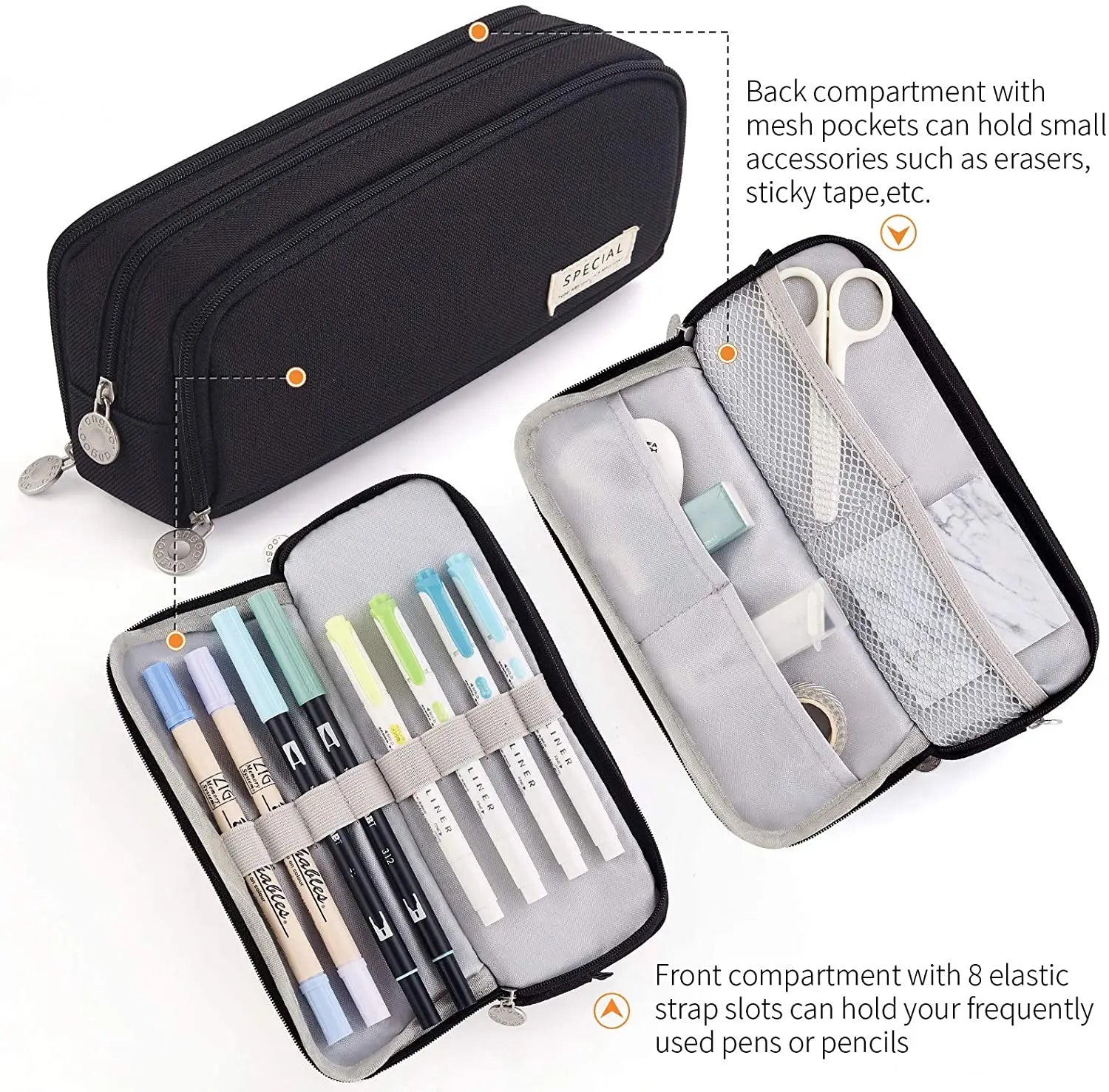 Pencil Case Large Capacity Pencil Pouch Aesthetic Pen Bag Office Stationery Organizer Simple Sturdy Multifunctional Pencil Bag