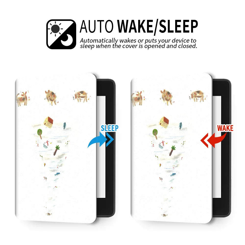 For Kindle Paperwhite Case 7/10/11th/12th Gen  For 2024 All-new Kindle 11th 2022 10th Cover Funda Protective Shell Flip E-book