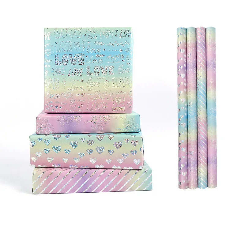 Wrapping Paper Iridescent Iridescent Gift Wrap Roll Confetti Gift Wrap Rainbow Holographic Birthday Wrapping Paper For Girls