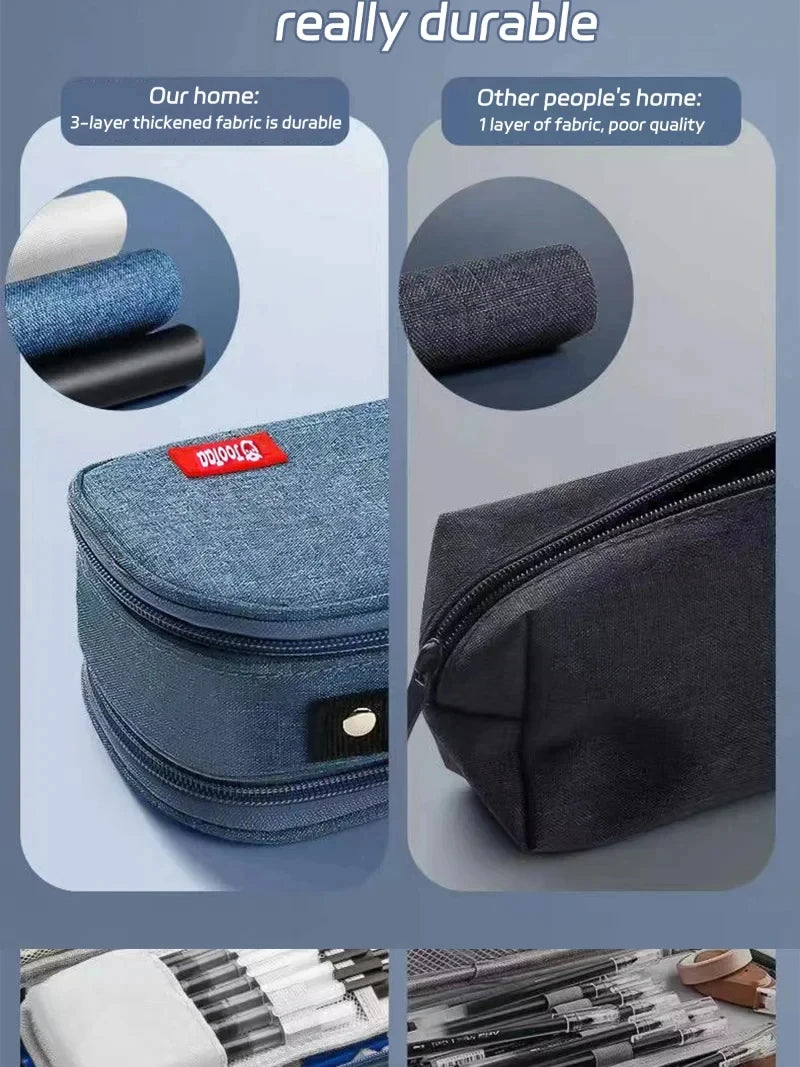 Pen Storage Bag Pencil Case 4 Layer Large Capacity Cosmetic High Quality Study Supplies Simple Student Stationary Boxes