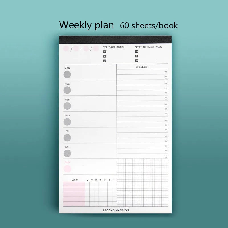 60 Sheets Weekly Planner Notepad, Tear-Off Time Block Planner, To Do List Planner Pad Simple Schedule Planner Planning