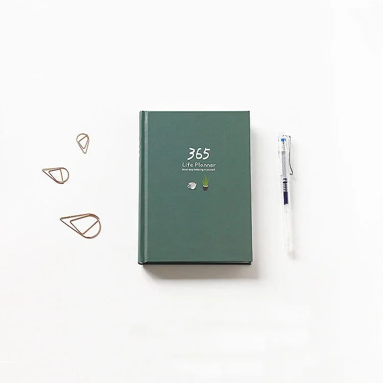 365 Planner Agenda Notebook Colorful Inner Page Illustration Yearly Daily Plan Journal Diary Book Record Life Stationery Gifts