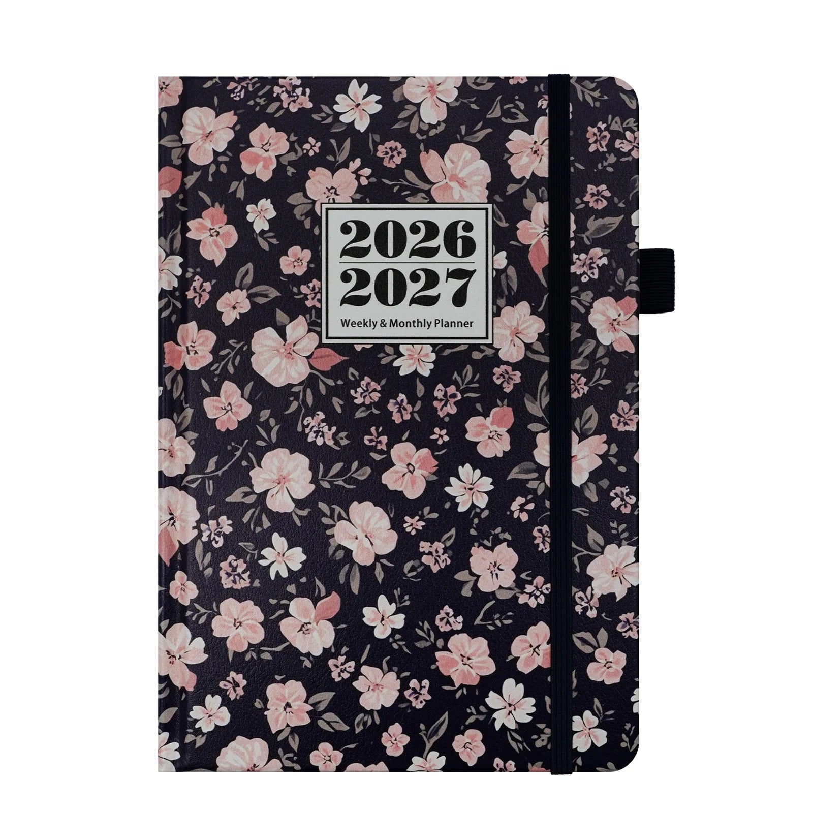 2026 2027 Floral Print Planner Weekly Monthly A5 Size 144 Pages Notebook Academic Daily Yearly Schedule Calendar Flower Design