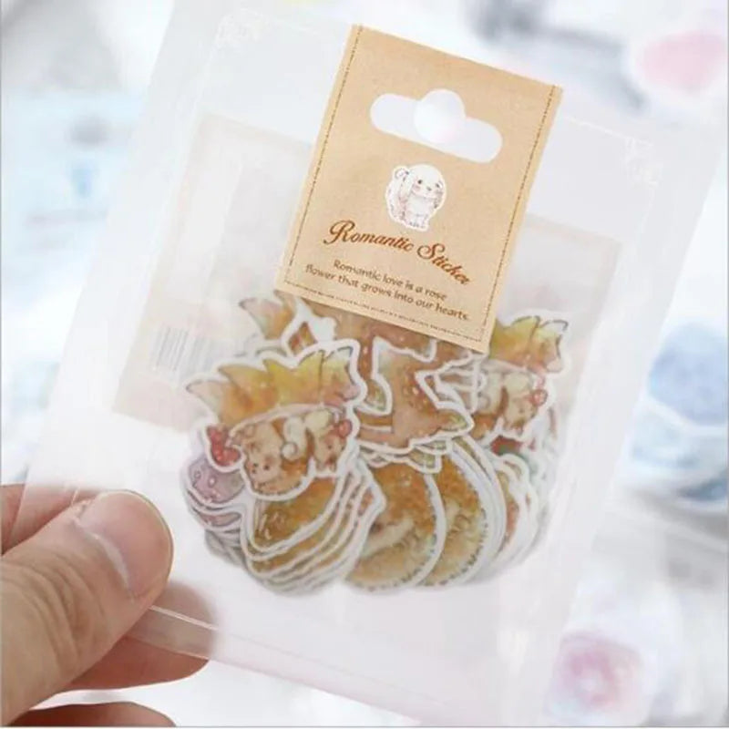 Special Price! 65-70 Pieces / More Romantic Mini Paper Sticker Bag Diy Diary Planner Decorative Map Scrapbook Kawaii Stationery
