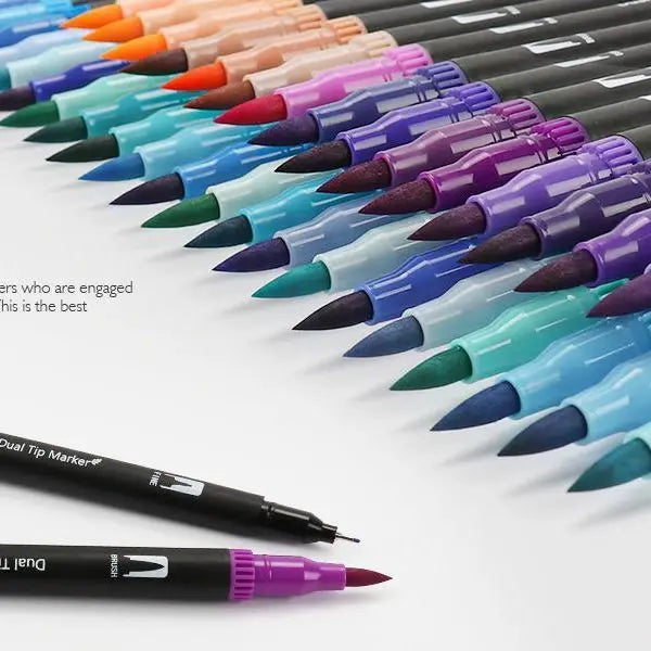 12-120 Colors Felt Tip Drawing Watercolor Art Markers Pen Dual Brush Fineliner Colouring Pen Set for Calligraphy Painting