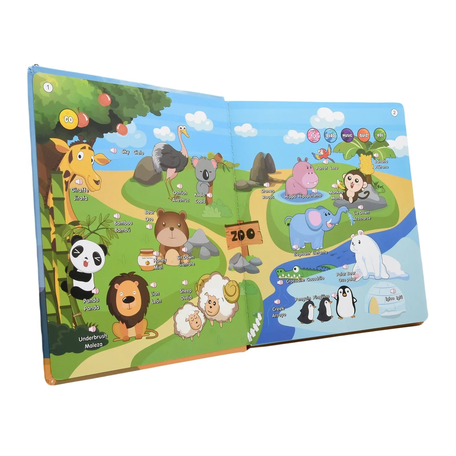 Spanish English Talking Learning Book for Kids Interactive Audio Sound Books Toddler Educational Toy To Learn Spanish Bilingual