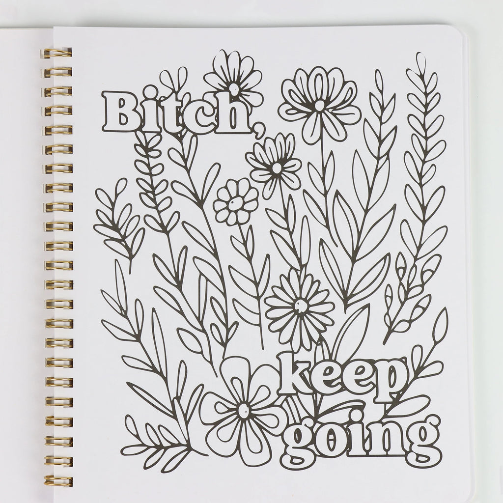 Beautiful Adult Coloring Book For Relaxation Funny Dirty Talk Coloring Book With Floral And Animal Patterns 31 Individual Pages