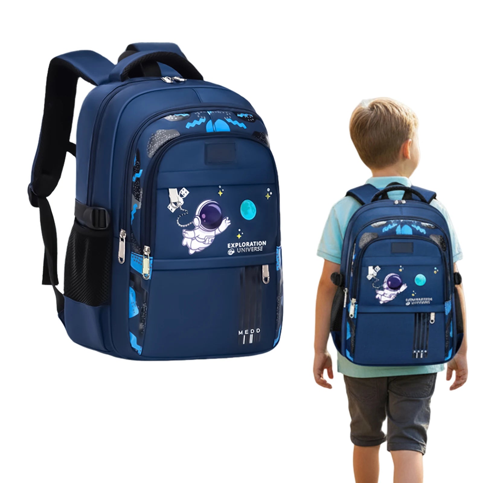 Ergonomic Kids School Backpack Lightweight Waterproof Large Capacity with Adjustable Straps for Grade 1-6 Students