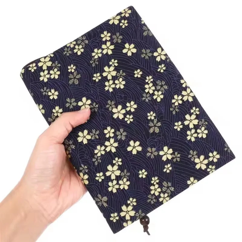 Adjustable Book Cover Floral Printing Book Paperback Protective Cover Fabric Handmade Hand Account Book Textbook Decor