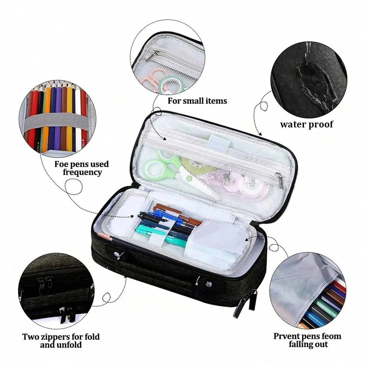 Pen Storage Bag Pencil Case 4 Layer Large Capacity Cosmetic High Quality Study Supplies Simple Student Stationary Boxes