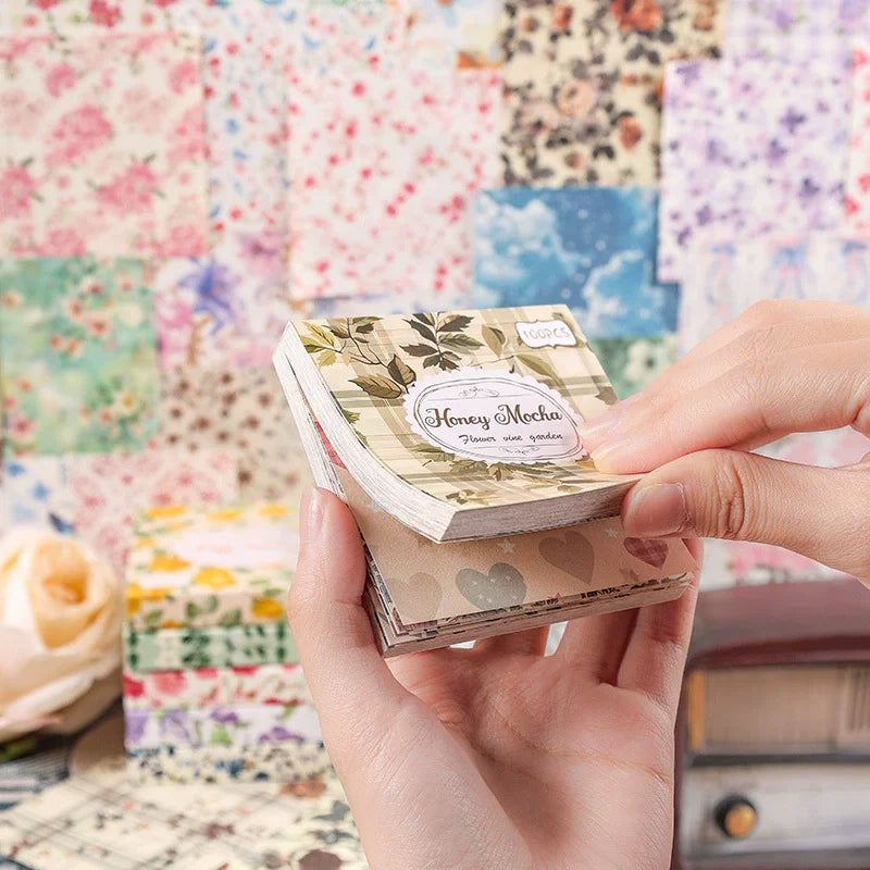 100pcs Vintage Paper Multi Style Deco Retro Stationery Supplies Writing Paper Junk Journal Label Scrapbooking Material Supplies