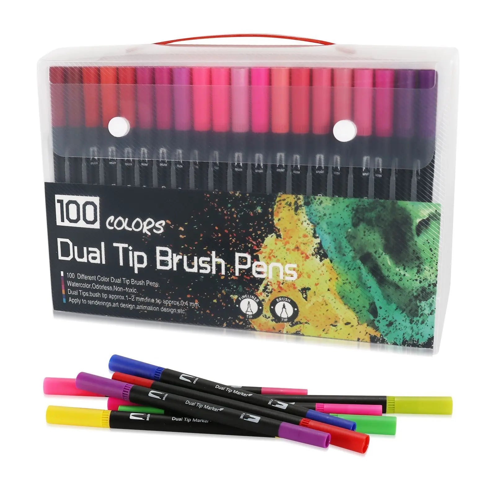 12-120 Colors Felt Tip Drawing Watercolor Art Markers Pen Dual Brush Fineliner Colouring Pen Set for Calligraphy Painting
