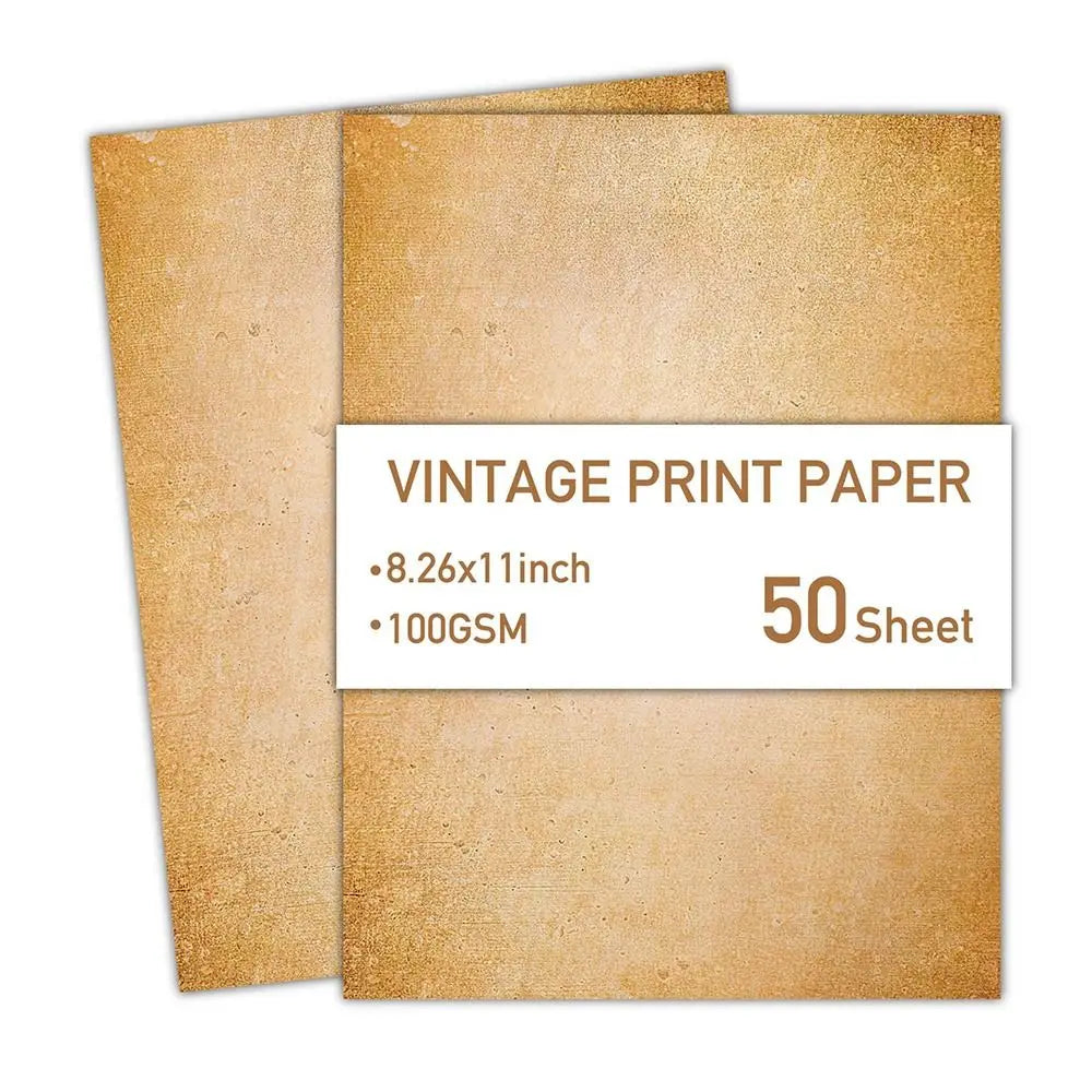 50 Sheets Vintage Stationery Writing Paper Classical Drawing Paper Printing Paper Thicker Simple Literary Scrapbook Letter Paper