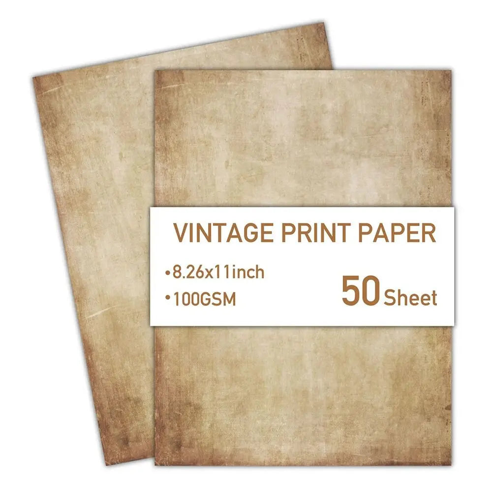 50 Sheets Vintage Stationery Writing Paper Classical Drawing Paper Printing Paper Thicker Simple Literary Scrapbook Letter Paper
