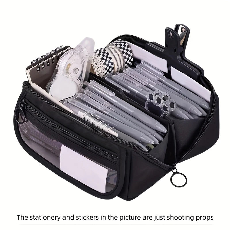 Pencil Case Organizer  Large Capacity Multi-Compartment Desktop Storage for School & Office Supplies School Cases Pouch Big
