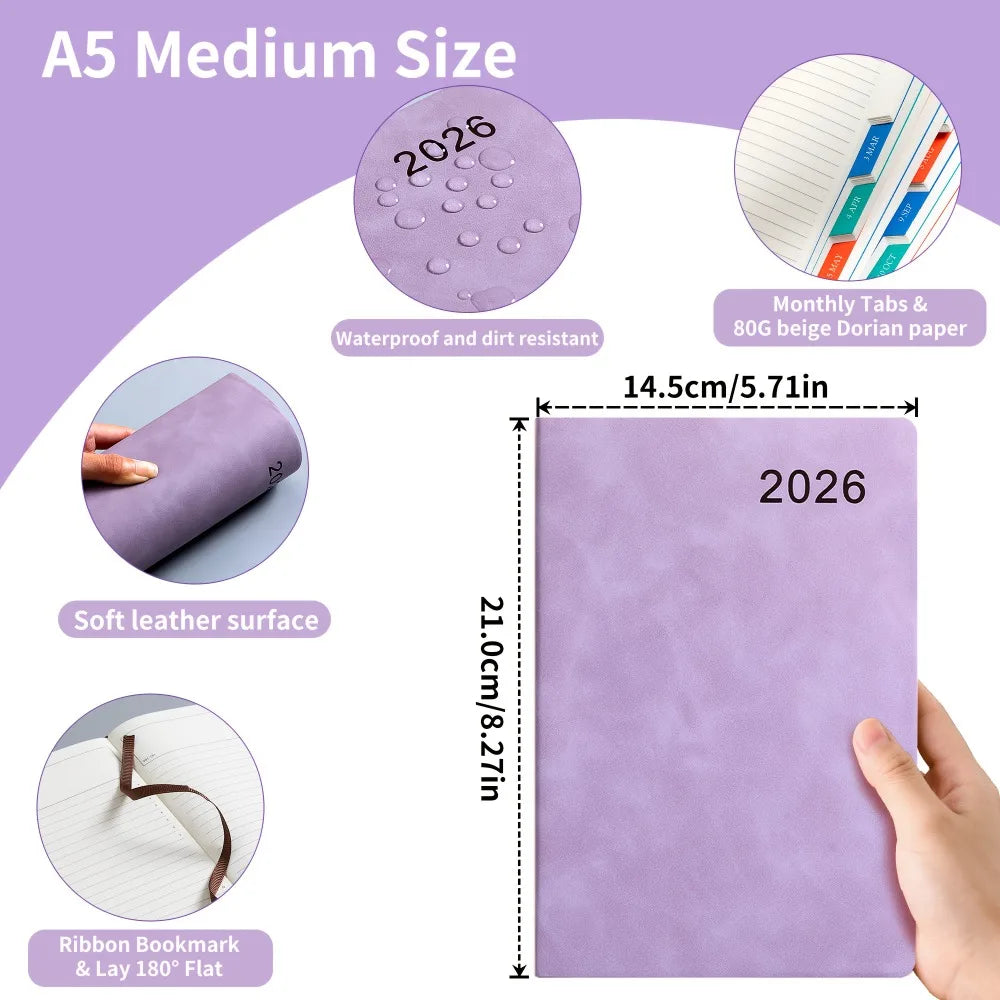 2026 Planner, Self-Discipline Calendar Planner, Weekly & Monthly Planner Layouts, 360-Page Daily Organizer,Portable Planner Book