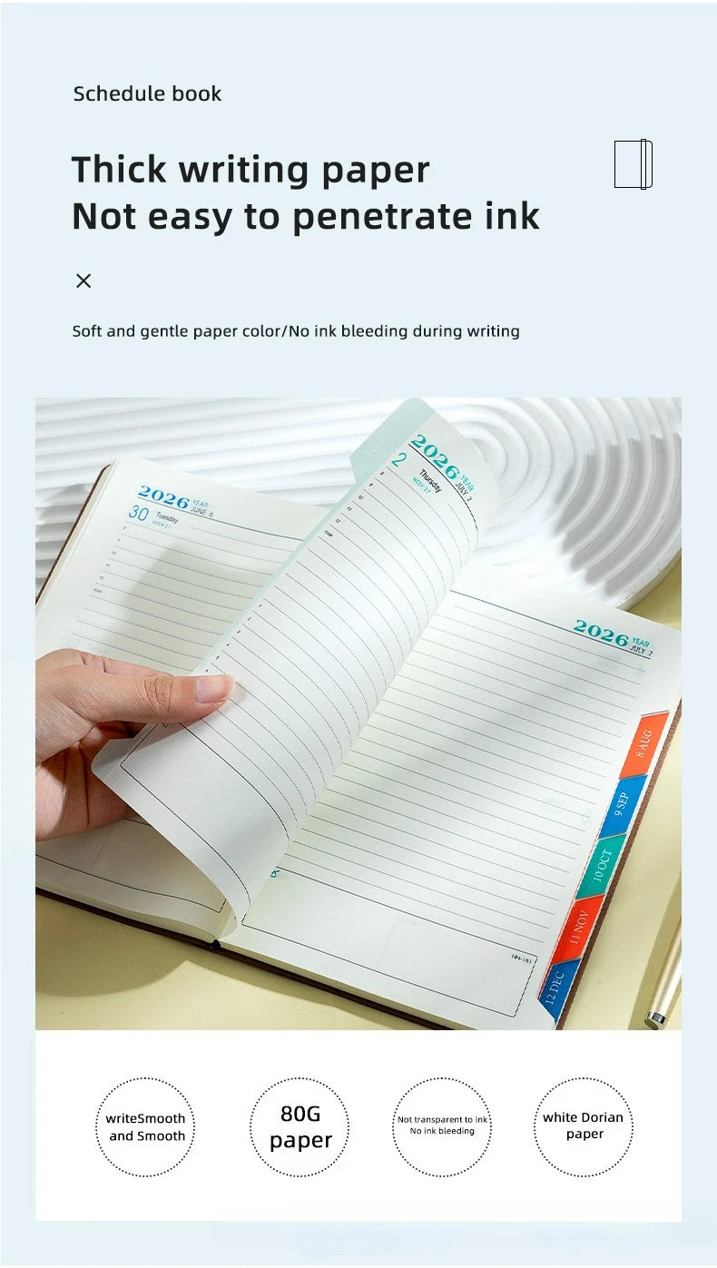 2026 Planner, Self-Discipline Calendar Planner, Weekly & Monthly Planner Layouts, 360-Page Daily Organizer,Portable Planner Book