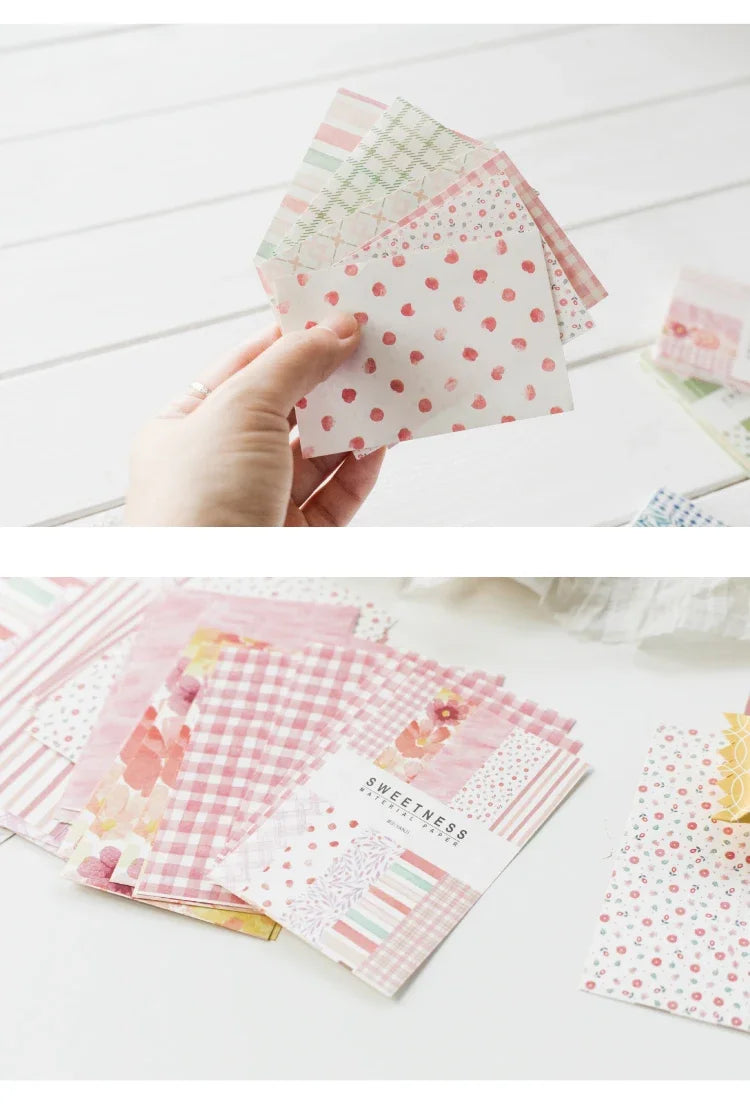 Journamm 50pcs Vintage Material Paper Cute Stationery Scrapbooking Cards for Journaling Project DIY Background Writable Paper