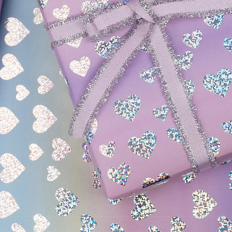 Wrapping Paper Iridescent Iridescent Gift Wrap Roll Confetti Gift Wrap Rainbow Holographic Birthday Wrapping Paper For Girls