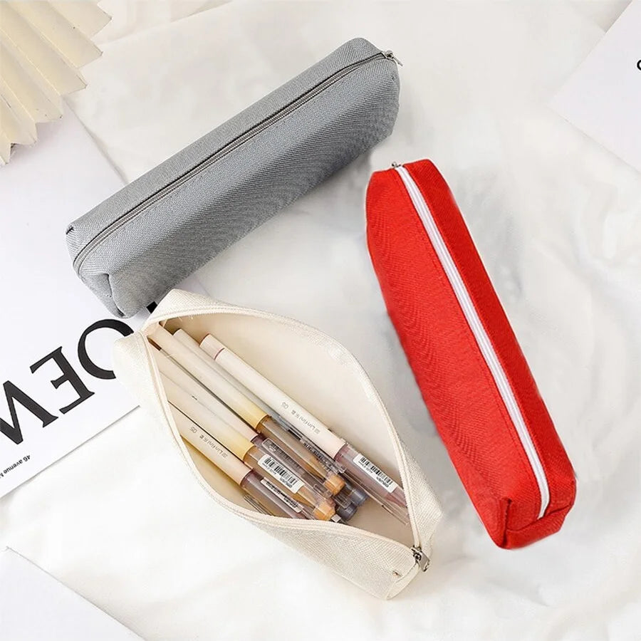 1pc simple pencil case, portable pencil case - suitable for office, school, youth, girls, boys, men and women!