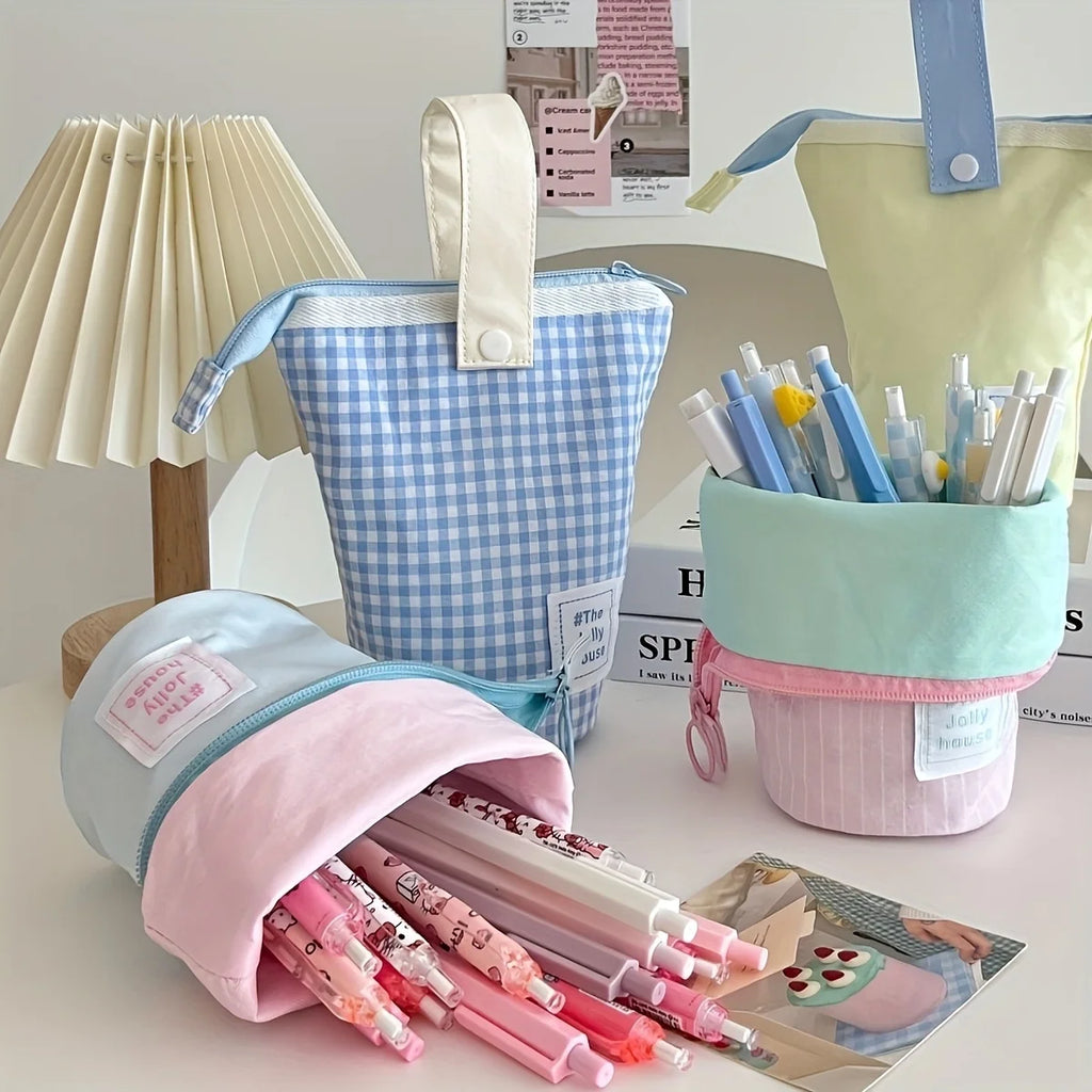 Stylish, Foldable Pencil Case 🎨 Durable & Spacious, Portable for Desk or Travel. Perfect Gift for Friends & Family! 🎁