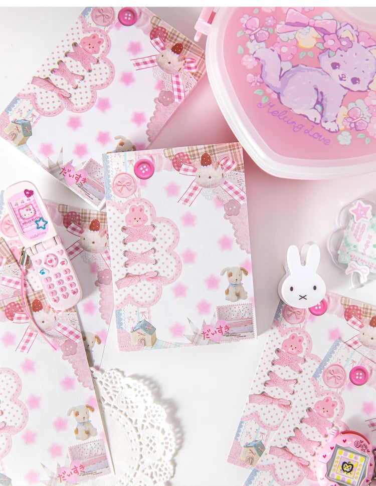 80pcs/pack Kawaii Japanese Stationery Student Message Memo Sticky Paper Scrapbook Background Paper School Office Supplies