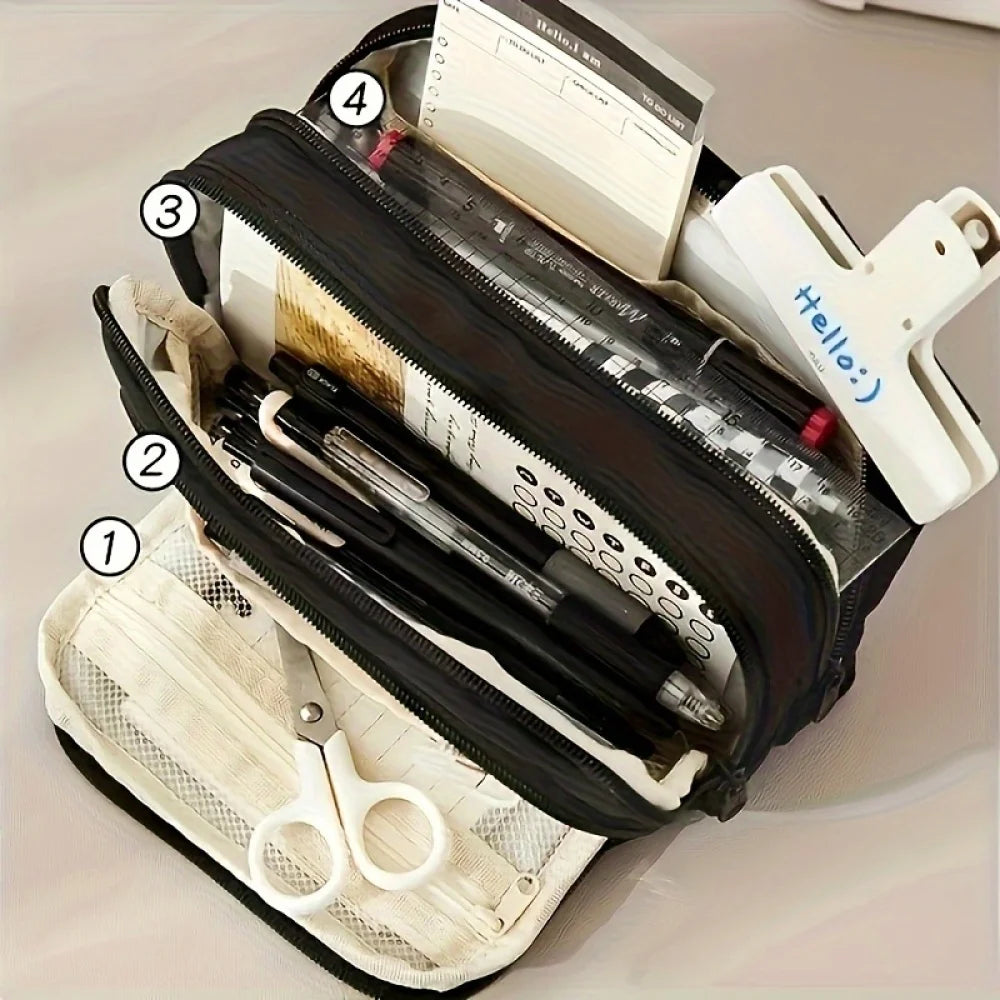 Pencil Case Large Capacity Pencil Pouch Handheld Pen Bag Cosmetic Portable Gift for Office School Teen Girl Boy Men Women Adult