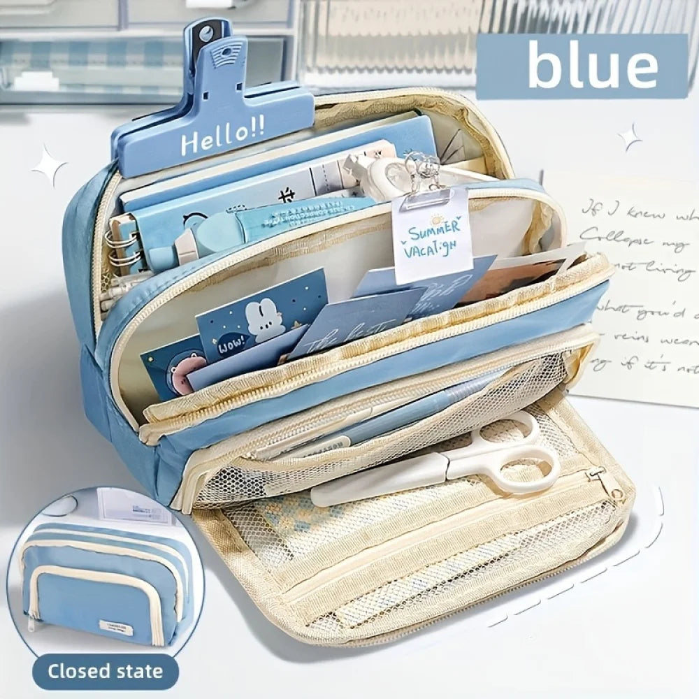 Pencil Case Large Capacity Pencil Pouch Handheld Pen Bag Cosmetic Portable Gift for Office School Teen Girl Boy Men Women Adult