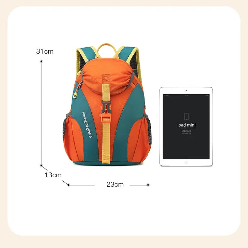 Kids Outdoor Hiking Backpack Lightweight Nylon Waterproof School Bag Girls Boys Large Capacity Leisure Travel Mountaineering Bag