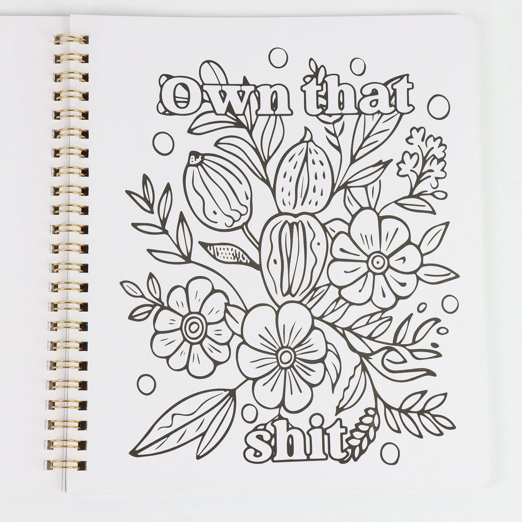 Beautiful Adult Coloring Book For Relaxation Funny Dirty Talk Coloring Book With Floral And Animal Patterns 31 Individual Pages