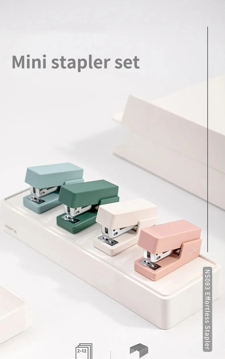 Mini Stapler Set Portable Color Paper Binding Machine Use 24/6 26/6 Staples Fashion Stationery Office Supplies