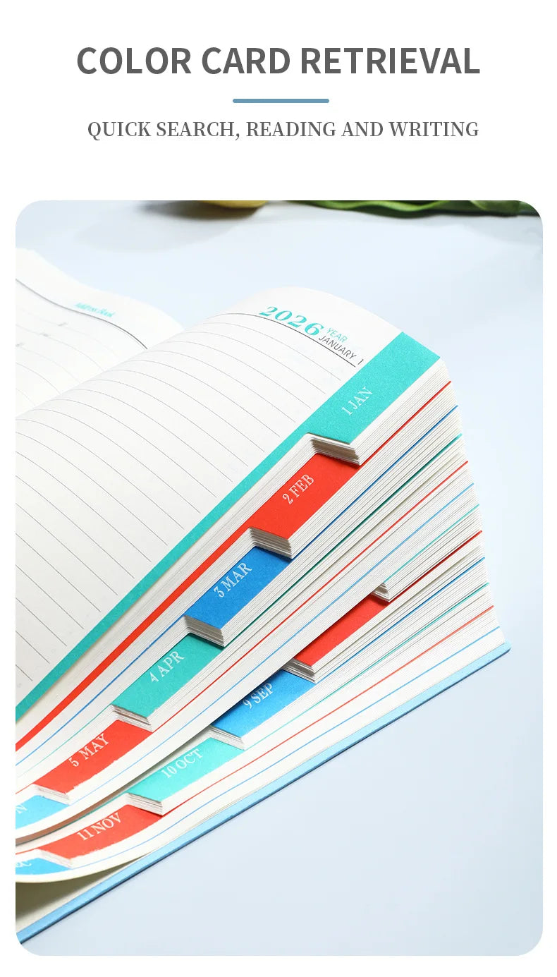 2026 A5 Daily Planner Notebook, 365 Days English Schedule Book, Productivity Journal For Work, Study And Time Management