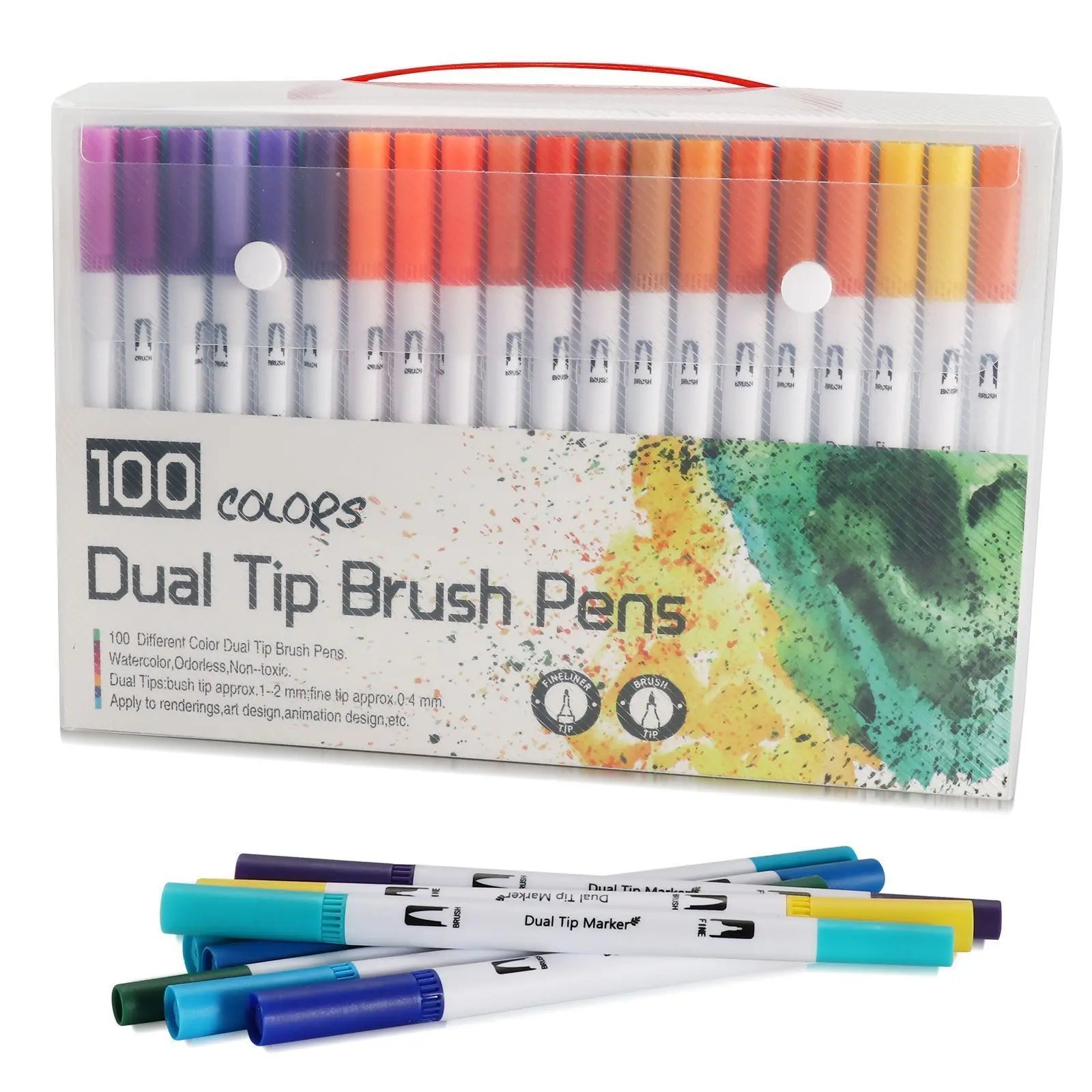 12-120 Colors Felt Tip Drawing Watercolor Art Markers Pen Dual Brush Fineliner Colouring Pen Set for Calligraphy Painting