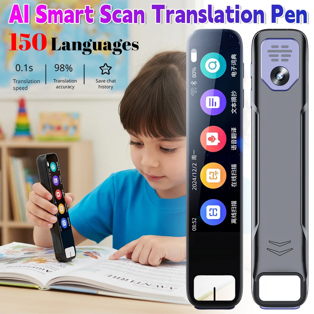 Language Scanner Pen Smart Scanner Pen Language Translator Electronic Dictionary English Learning Scanning Pen Built in Battery