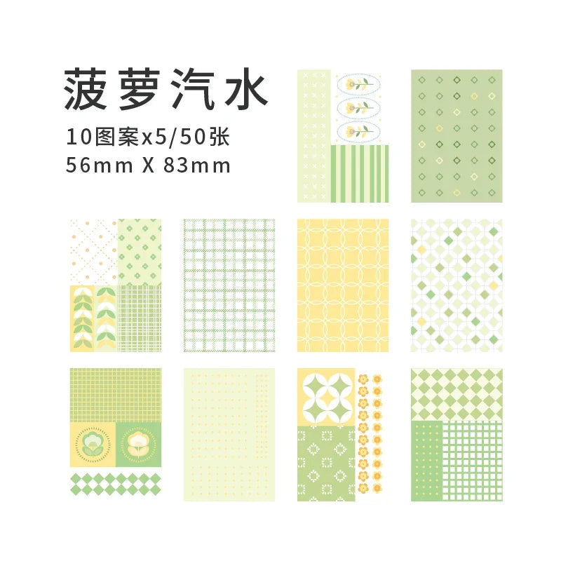 Journamm 50pcs Vintage Material Paper Cute Stationery Scrapbooking Cards for Journaling Project DIY Background Writable Paper