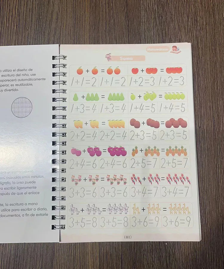 4pcs Portuguese Magic Practice Copybook Pen Preschools Kids Calligraphy Notebook Children Reusable  Writing Book Age 3-8