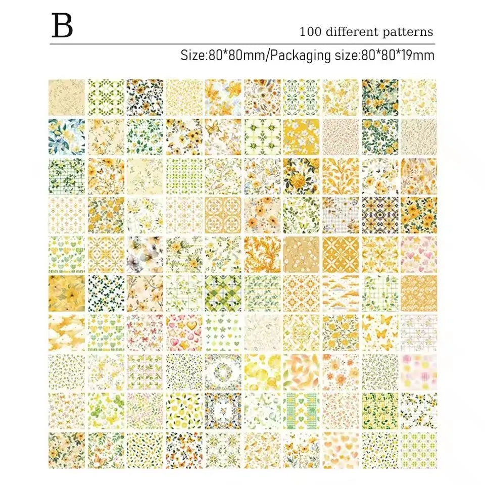 100pcs Vintage Paper Multi Style Deco Retro Stationery Supplies Writing Paper Junk Journal Label Scrapbooking Material Supplies