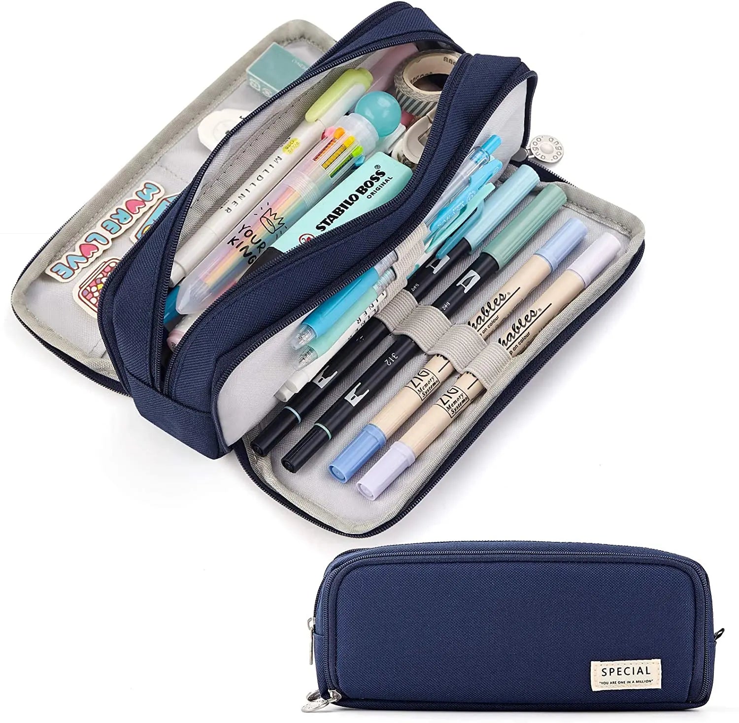 Pencil Case Large Capacity Pencil Pouch Aesthetic Pen Bag Office Stationery Organizer Simple Sturdy Multifunctional Pencil Bag