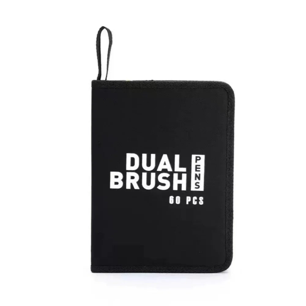 48/60/72/100/120 Colors Dual Tip Brush Marker Pens Watercolour FineLiner Manga Art Accessories Art Supplies Drawing Stationery