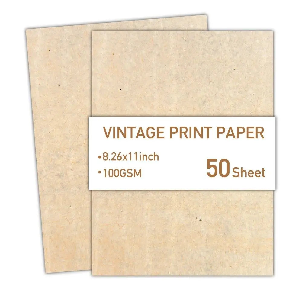 50 Sheets Vintage Stationery Writing Paper Classical Drawing Paper Printing Paper Thicker Simple Literary Scrapbook Letter Paper