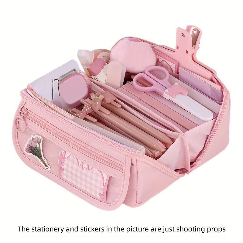 Pencil Case Organizer  Large Capacity Multi-Compartment Desktop Storage for School & Office Supplies School Cases Pouch Big