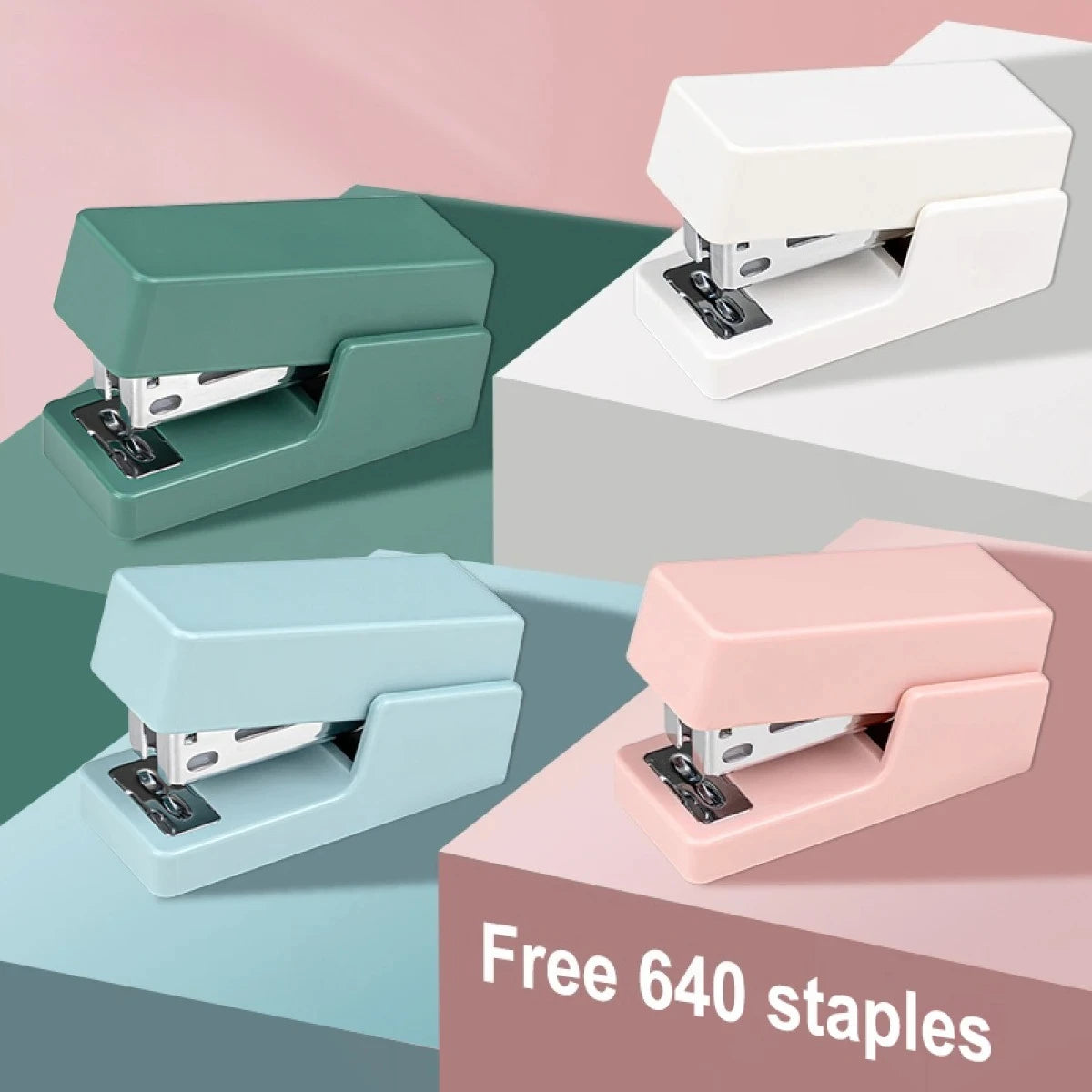 Mini Stapler Set Portable Color Paper Binding Machine Use 24/6 26/6 Staples Fashion Stationery Office Supplies