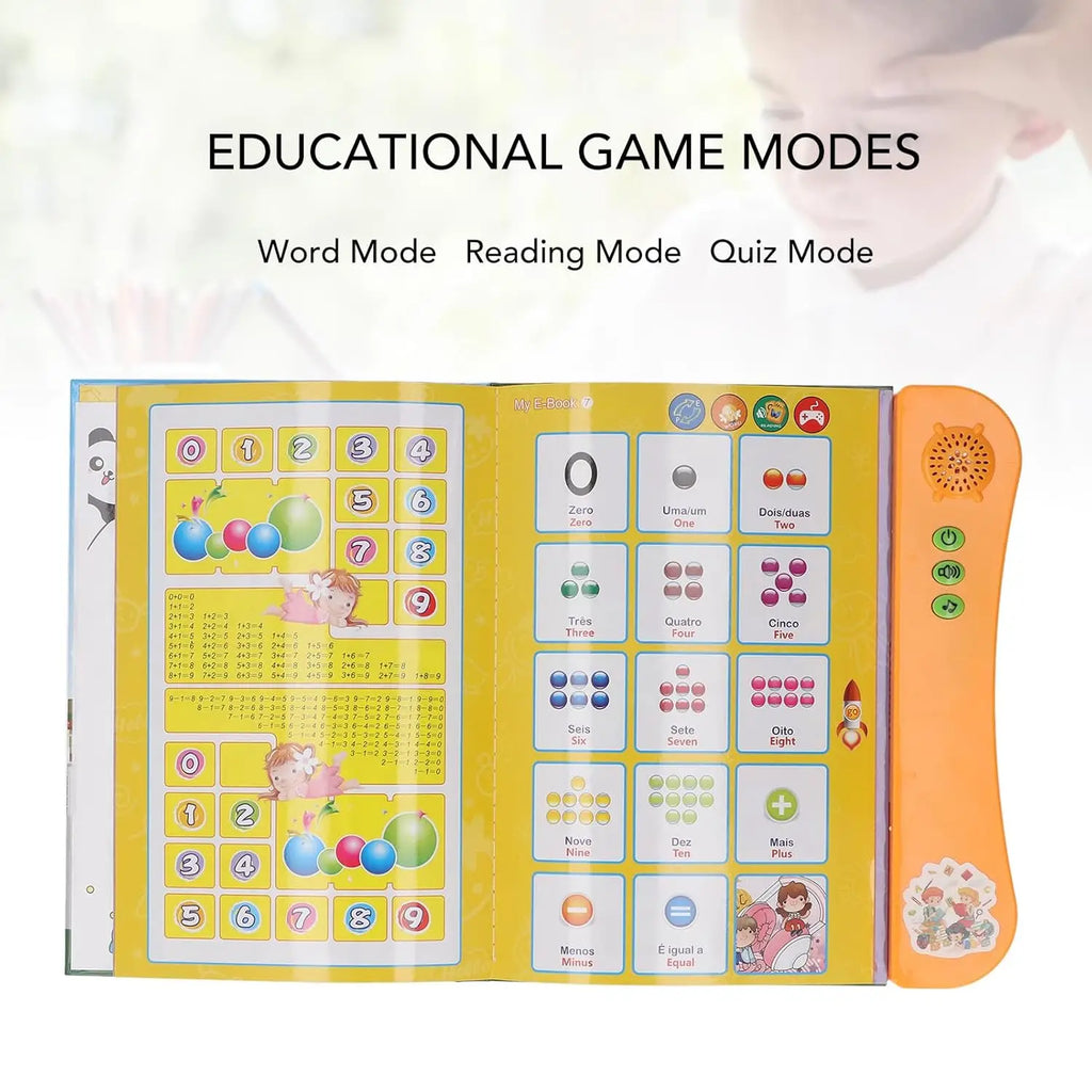 Portuguese English Sound Book Interactive Sound Book with Alphabet Numbers Animals and More for Bilingual Children Learning