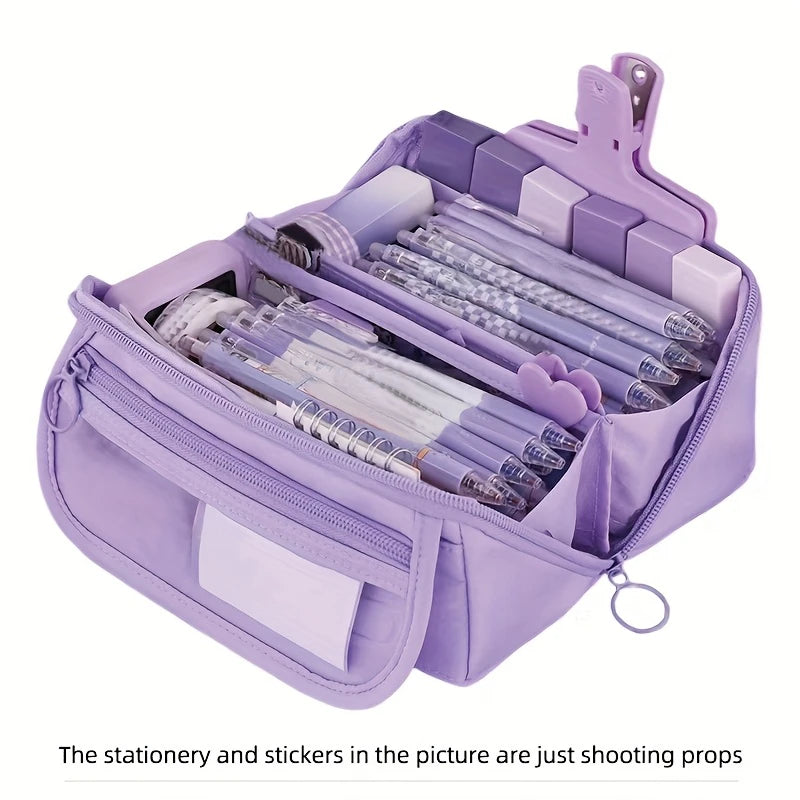 Pencil Case Organizer  Large Capacity Multi-Compartment Desktop Storage for School & Office Supplies School Cases Pouch Big