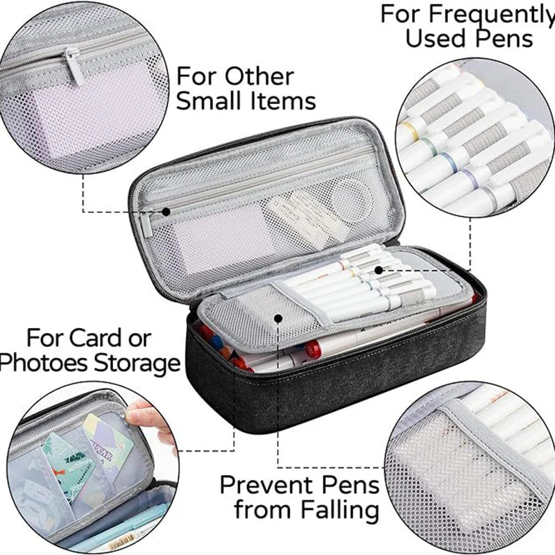 Portable pencil case, large capacity pencil case stationery pencil case, large capacity storage bag pouch holder box organiser