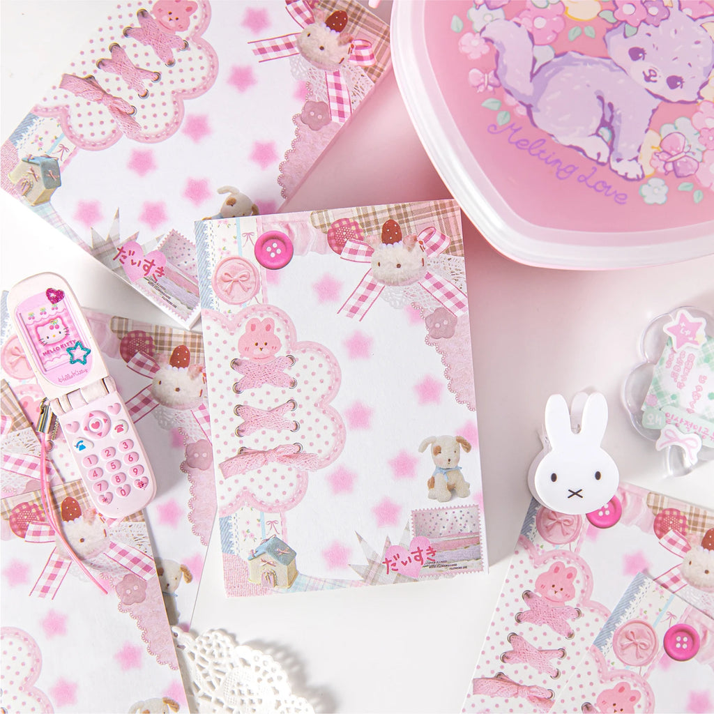 80pcs/pack Kawaii Japanese Stationery Student Message Memo Sticky Paper Scrapbook Background Paper School Office Supplies