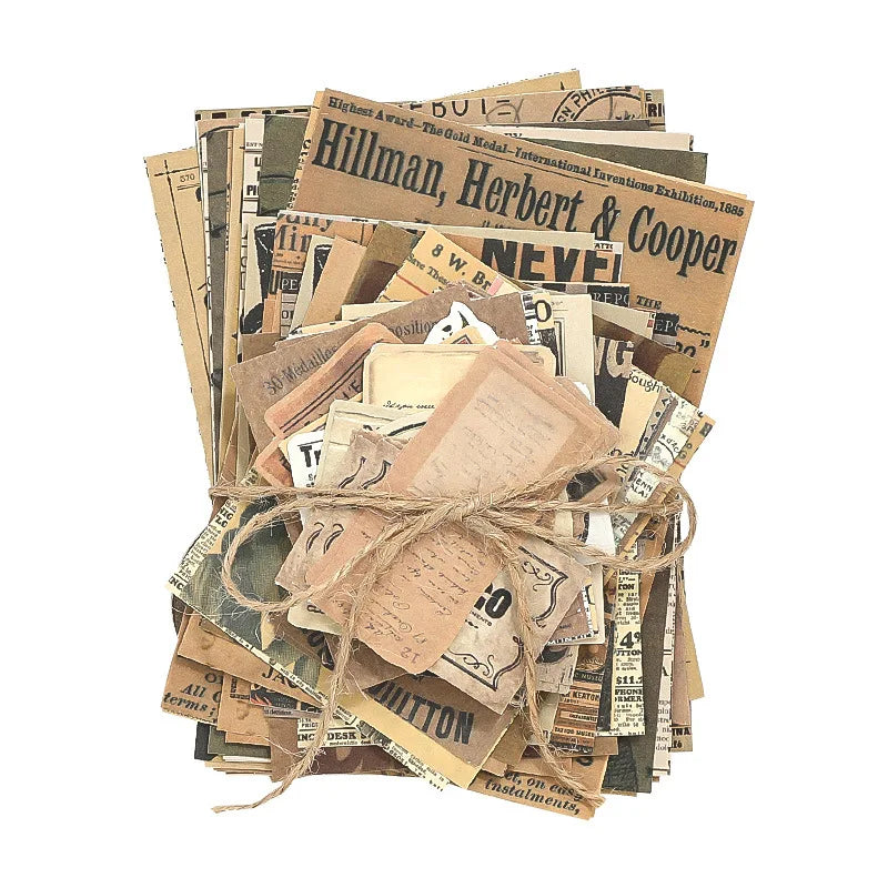 100 sheets - vintage American-themed material paper, guestbook, planner material, DIY scrapbooking