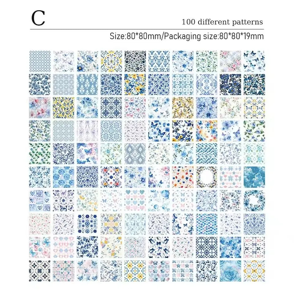 100pcs Vintage Paper Multi Style Deco Retro Stationery Supplies Writing Paper Junk Journal Label Scrapbooking Material Supplies