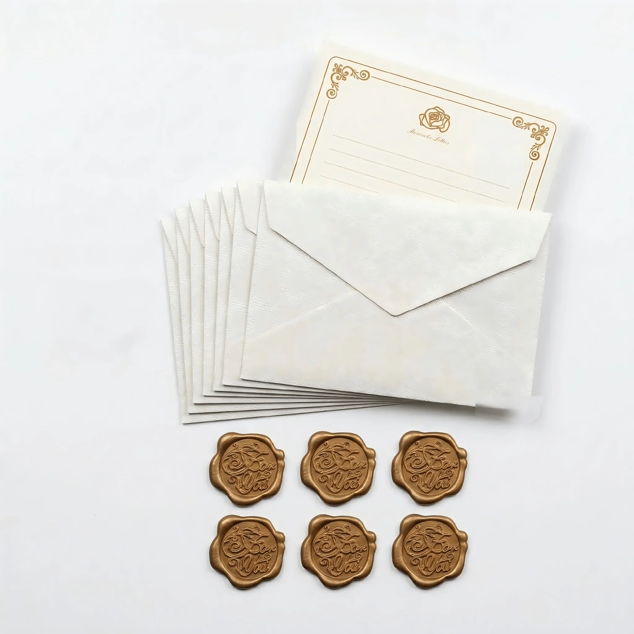 32pcs Vintage Stationery Paper Envelope Set Includes 6 Burlap Envelopes 20 Sheets of Writing Paper 6 Wax Seals for Invitations
