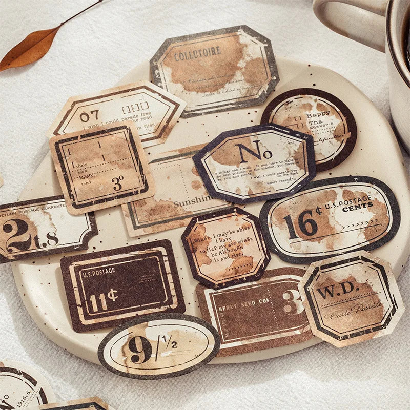 65 pcs/pack Coffee stain Style Decorative paper handmade DIY Diary Scrapbooking Background paper craft paper